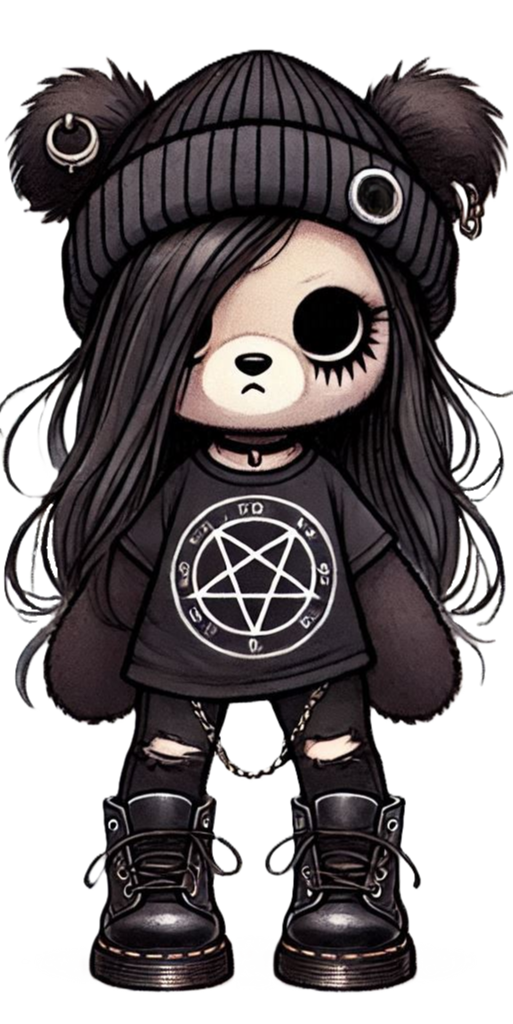 Goth Girl Dark Star Tee – Edgy Cotton T-Shirt for Alternative Fashion Lovers
