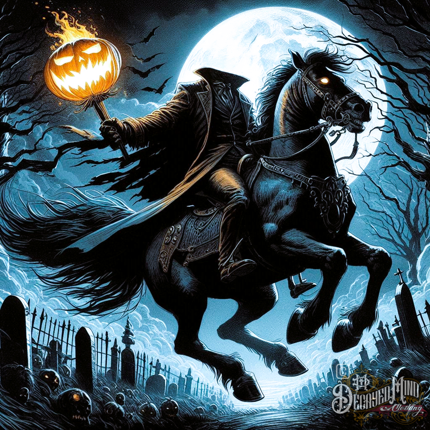 Headless Horseman V2, Heavyweight Unisex Crewneck T-shirt.