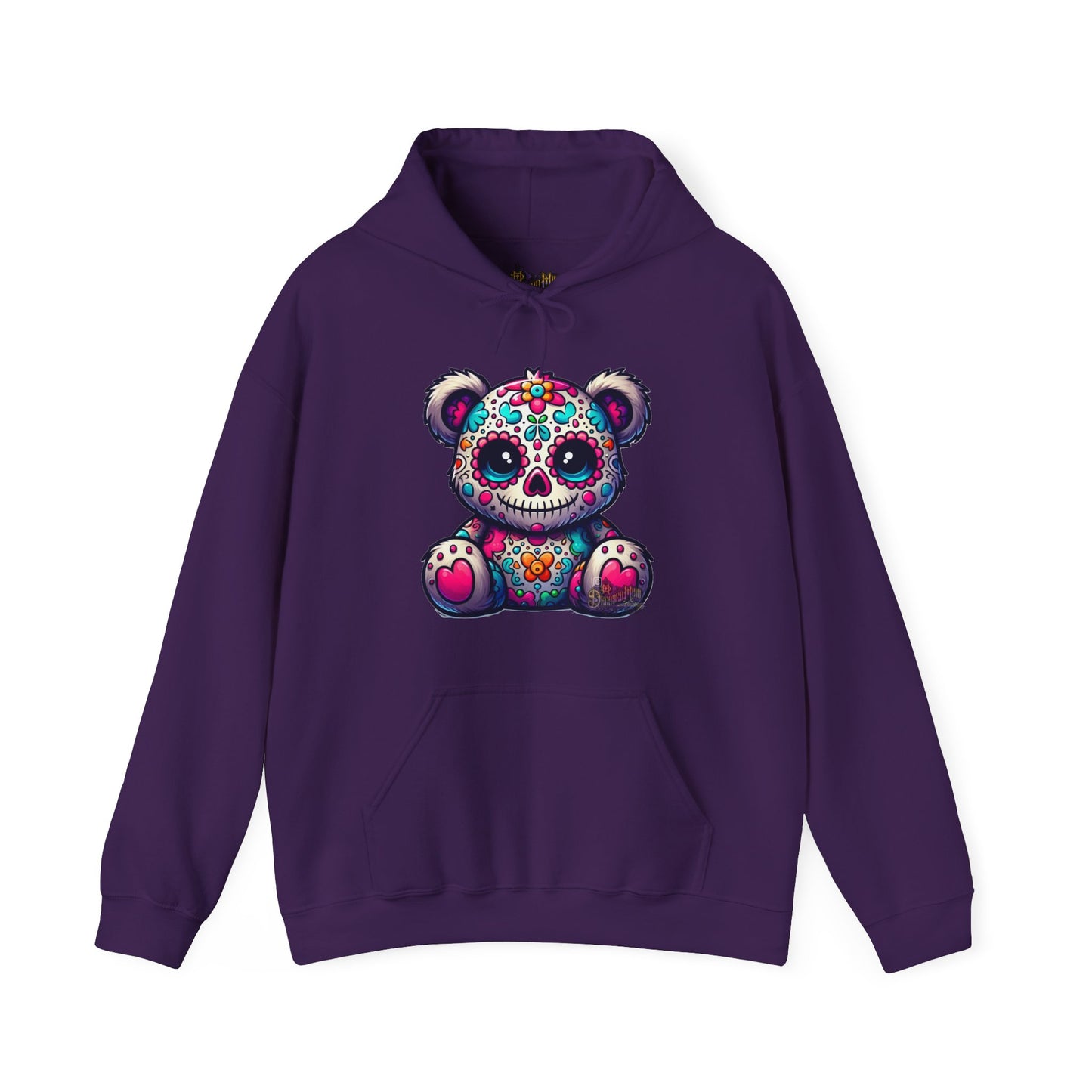 Sugar Skull Bear Hoodie - Día de los Muertos Gothic Sweatshirt