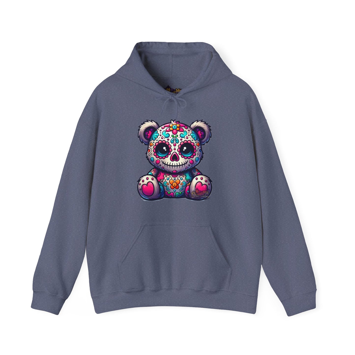 Sugar Skull Bear Hoodie - Día de los Muertos Gothic Sweatshirt