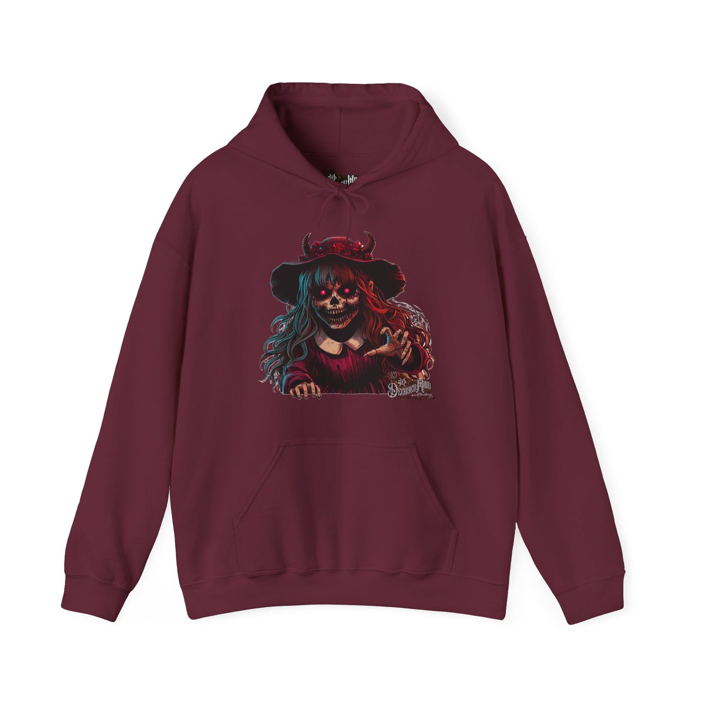 Hoodie Sweatshirt - Angela Dark Demonic Evil Savage Demonic Child Design