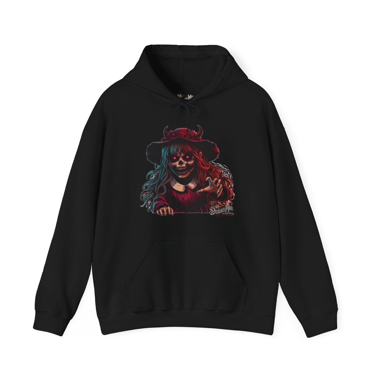 Hoodie Sweatshirt - Angela Dark Demonic Evil Savage Demonic Child Design