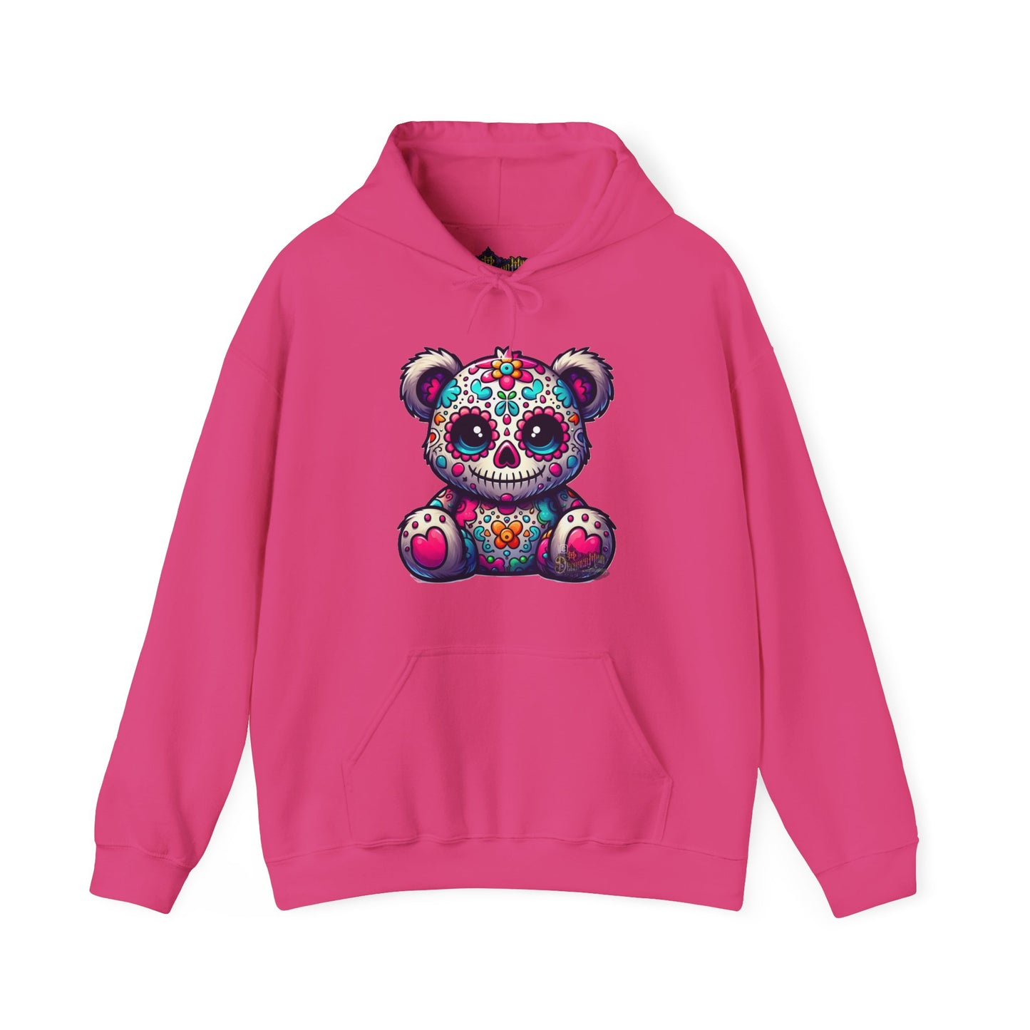 Sugar Skull Bear Hoodie - Día de los Muertos Gothic Sweatshirt