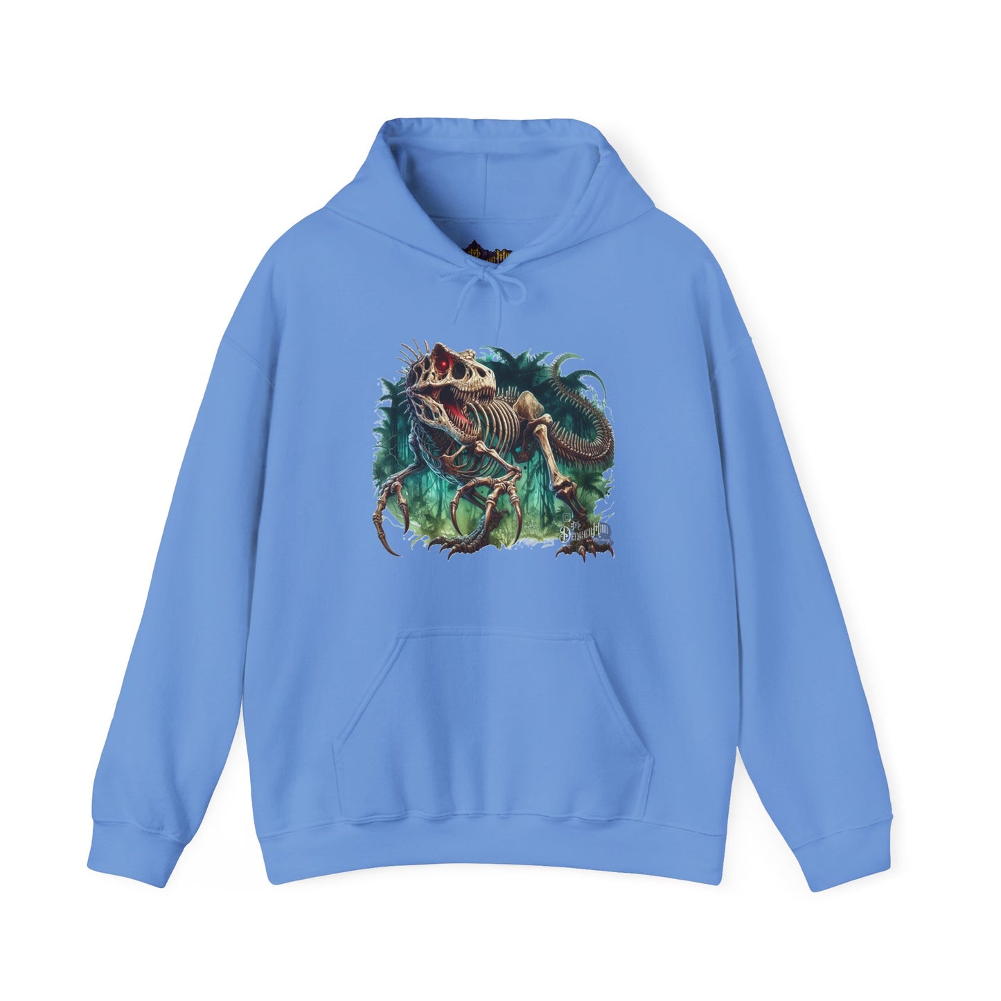 Awaken the Bones of the Beast – Decayed Mind T-Rex Skeleton Design Hoodie