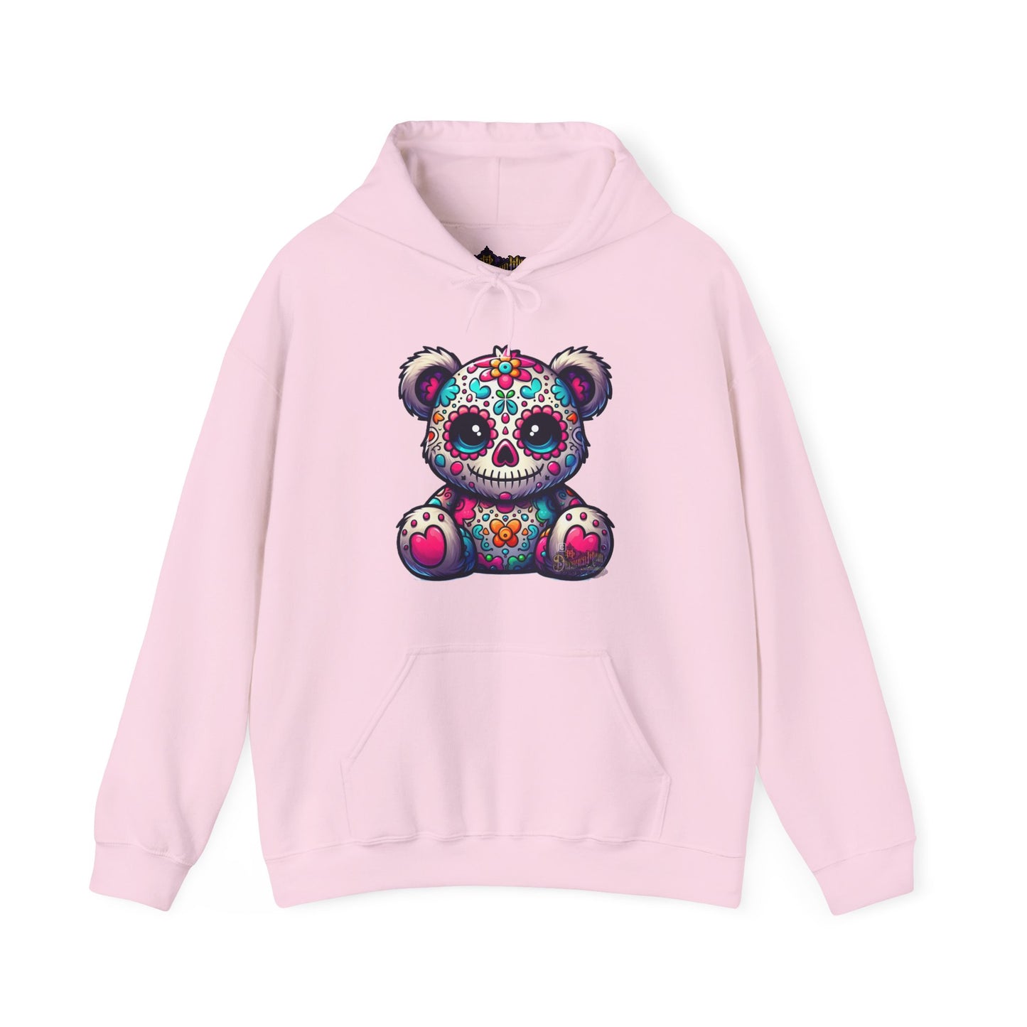 Sugar Skull Bear Hoodie - Día de los Muertos Gothic Sweatshirt