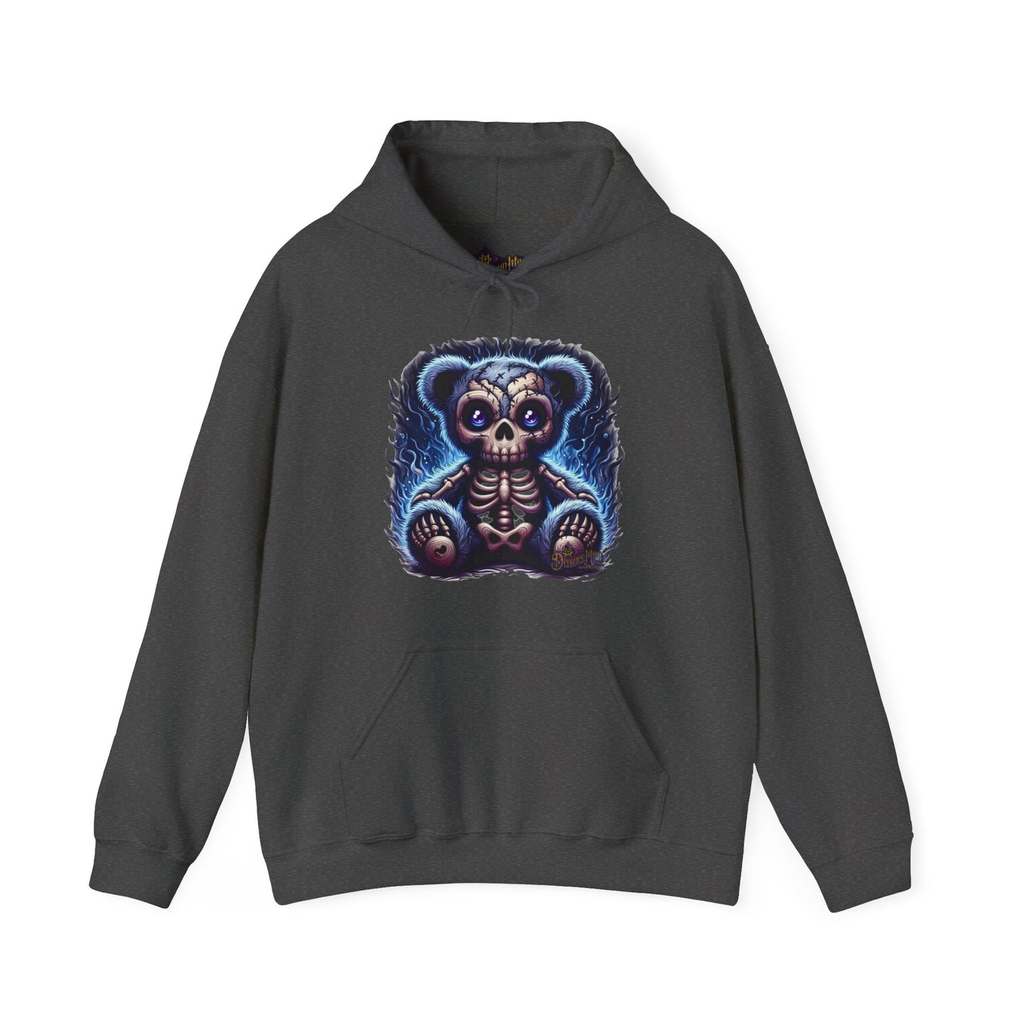 Skellie Bear Hoodie - Gothic Skeleton Bear Unisex Heavy Blend Sweatshirt