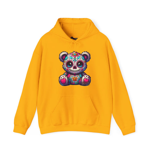 Sugar Skull Bear Hoodie - Día de los Muertos Gothic Sweatshirt