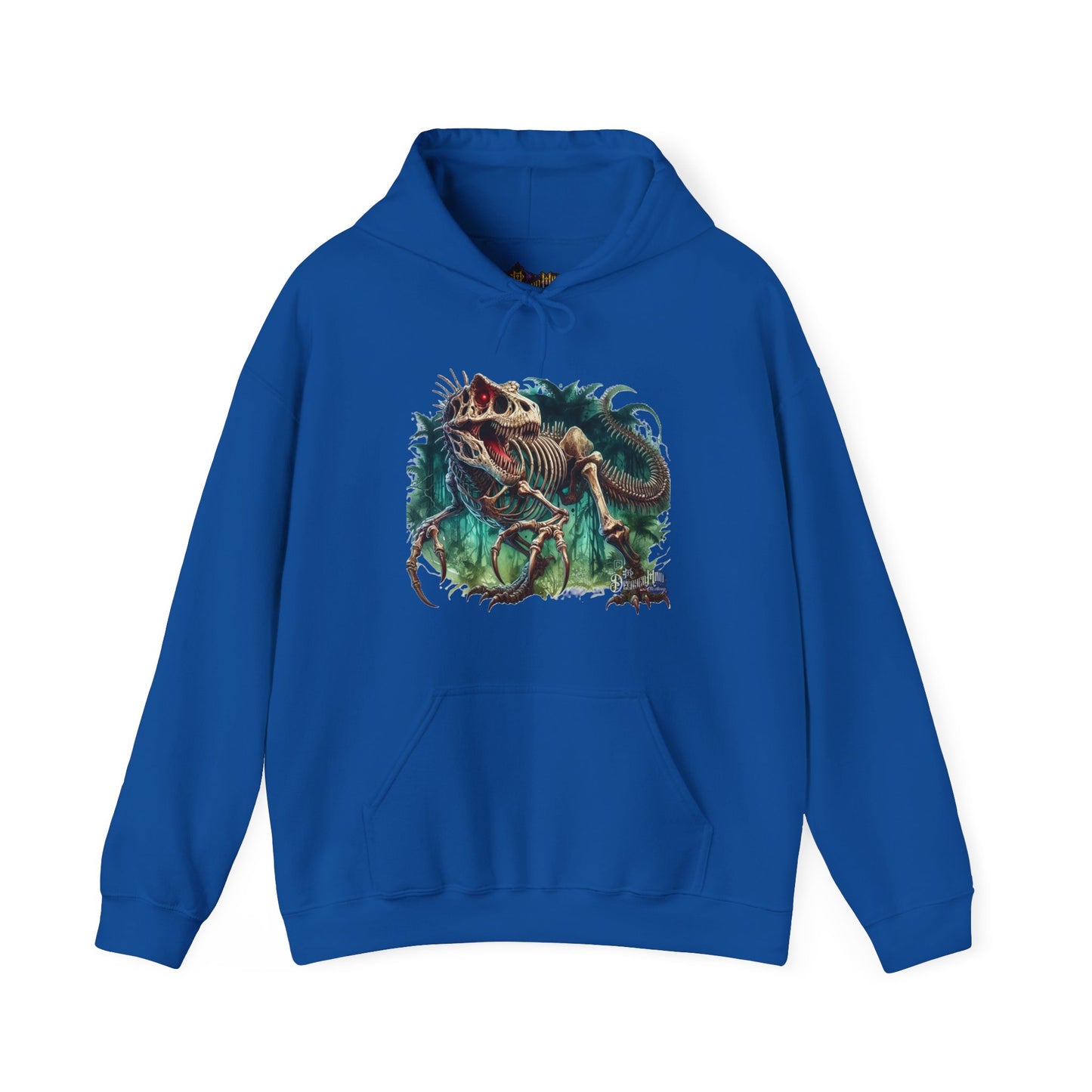 Awaken the Bones of the Beast – Decayed Mind T-Rex Skeleton Design Hoodie