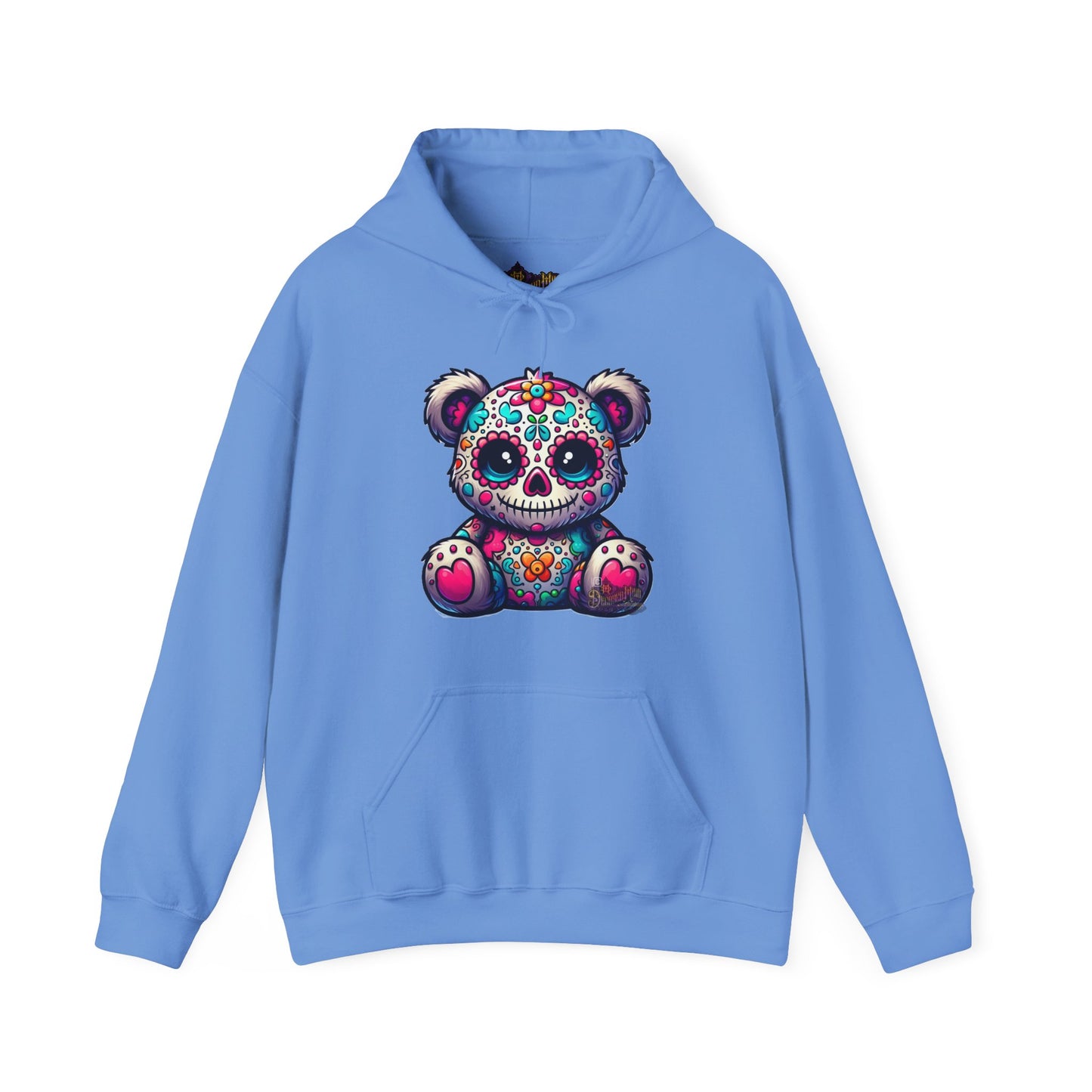 Sugar Skull Bear Hoodie - Día de los Muertos Gothic Sweatshirt