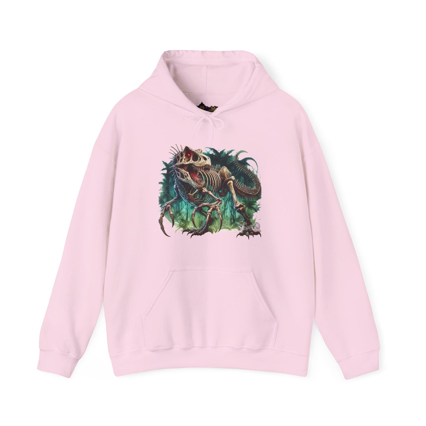 Awaken the Bones of the Beast – Decayed Mind T-Rex Skeleton Design Hoodie