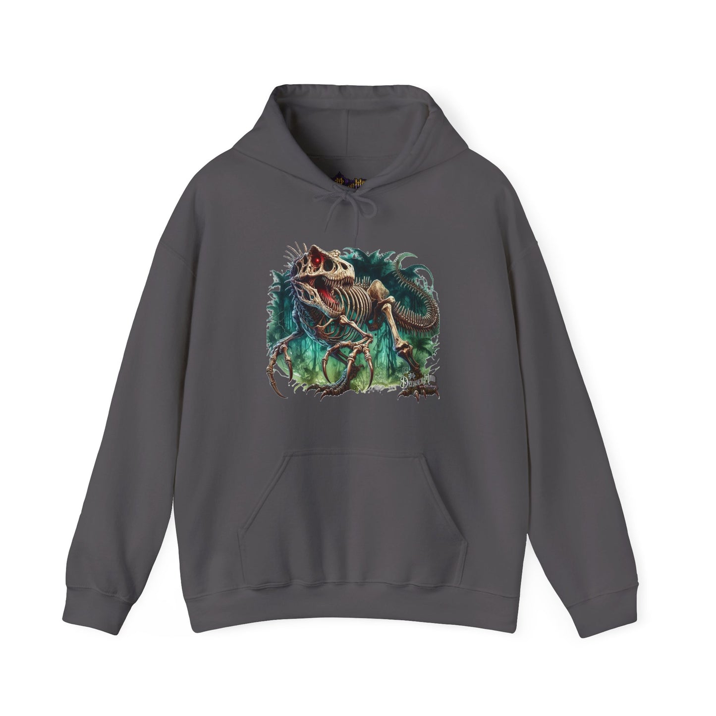 Awaken the Bones of the Beast – Decayed Mind T-Rex Skeleton Design Hoodie