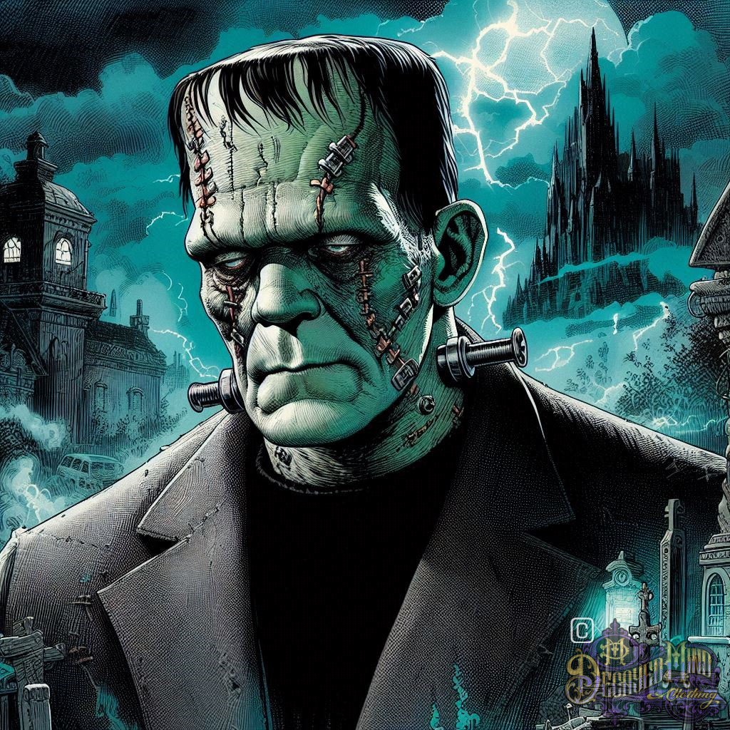 Frankenstein the Monster V3, Heavyweight Unisex Crewneck T-shirt.